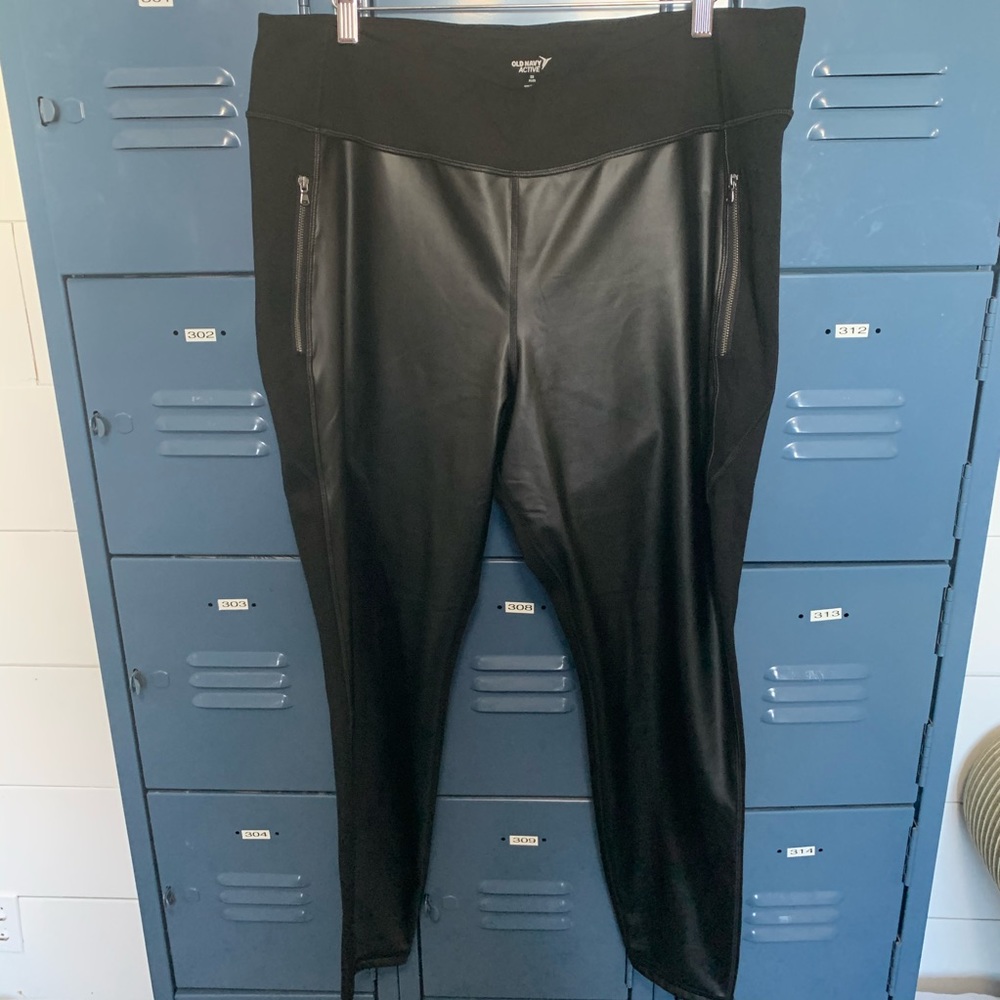 Old Navy faux leather workout pants